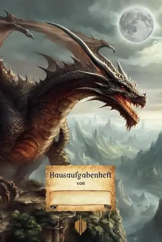 Produktbild: Hausaufgabenheft:: Grundschule, Hausaufgaben, Drachen, Drache, Schule, Lernen, Lerntipps: 6x9 Zoll (ca. DIN A5), Softcover, 80 Seiten, Aufgaben, ... Mathe, Deutsch, Englisch, Planer, Timer