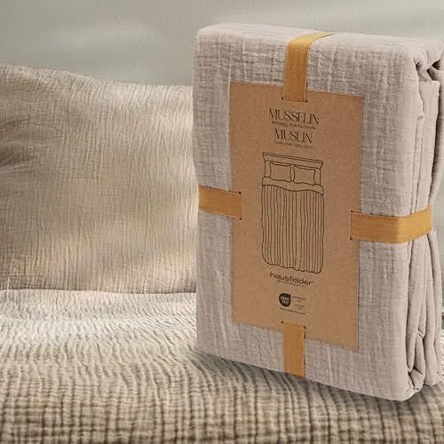 Produktbild: Hausfelder Kinder Musselin Bettwäsche Set Bettbezug 100x135 cm + Kissenbezug 40x60 cm, 100% Baumwolle, Oeko-TEX Zertifiziert