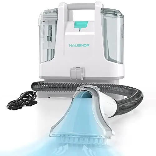 Produktbild: HAUSHOF Waschsauger Teppichreiniger, StainZapper Fleckenreiniger für Teppich, Sofa, Vorleger, Polster, Treppen, Auto, 28,5cm X 15cm X 26,5cm, 400W, Weiß/Grau