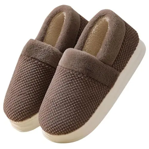 Produktbild: LinRim Damenschuhe Gelb 37 und Winter, für den Innen- und Außenbereich, modisch, einfarbig, bequem und warm, rutschfest Damenschuhe Stiefeletten Weite M (Coffee, 42)
