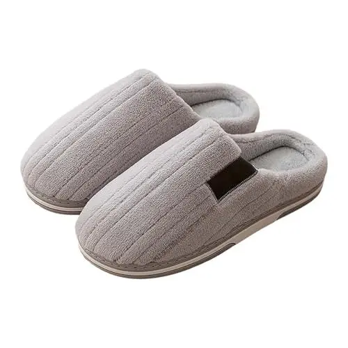 Produktbild: Hausschuhe Plüsch Winter Hausschuhe Herren Halloween Weihnachtspantoffeln Urlaubspantoffeln Hausschuhe Slipper für Frauen Flauschige Hausschuhe für 𝖴gg Plateau Damen Winter Hausschuhe (Grey, 36)