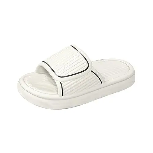 Produktbild: Hausschuhe Damen Pantoletten rutschfeste Leichte Wolkenschuhe Atmungsaktive Weiche Sohle Slipper Bequeme Flache Badeschlappen Peep Toe Slides Hausschlappen Sommer Flip Flops Sommerschuhe