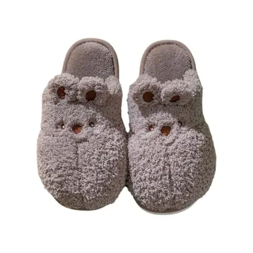Produktbild: Hausschuhe Damen Winter Filz Winter Shoes (Warmes Upgrade) Warme Hausschuhe für Damen, weich und bequem, wärmen Ihre Füße im Winter. Pantoffeln Damen Lammfell Bequeme Schuhe (Coffee, 43)
