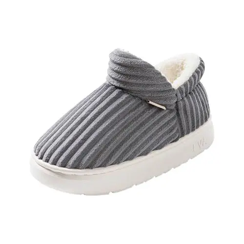 Produktbild: Hausschuhe Damen Winter Wärme Pantoffeln Schlupfschuhe mit Fersenriemen weicher Sohle Baumwolleschuhe Plüsch Weiche Antirutsch Schuhe Fleece Gefütterte Bequeme Outdoor/Indoor Slippers