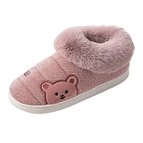 Produktbild: Hausschuhe Fell Herren Hausschuhe Fell Herren 43 Damen Hausschuhe Warme Baumwollhausschuhe Winterhausbaumwollhausschuhe Mode Niedlicher Druck Warme Hausschuhe Fell Herren Hausschuhe Fell (Pink, 40-41)