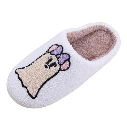 Produktbild: Hausschuhe Halloween Pumpkin Slippers Niedliche Flauschige Plüsch Funny Print Orange Flauschige Fuzzy Outdoor Indoor Plüschhausschuh Hauspantoffeln Slippers