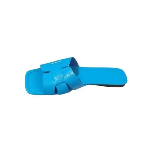 Produktbild: Hausschuhe für Kinder, Mädchen 2024 Sommer Damen-Hausschuhe, offene Riemen, lässige Sommer-Zehensandalen, Damen-Slipper, offene quadratische Zehen-Sandalen aus Kunstleder Dark Blue 36
