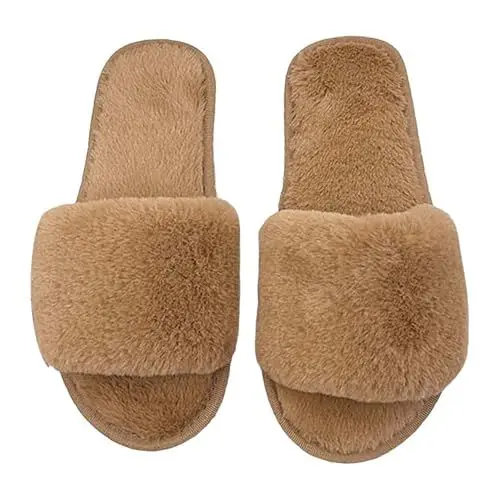 Produktbild: Hausschuhe 𝖴gg Womens Slippers Damen Pantoffeln Damen Hausschuhe rutschfeste Baumwollleinen Innen- und Außenhausschuhe Sandalen Offene Zehen Schlafzimmer Herren Hausschuhe 46 Hausschuhe (Khaki, 36)
