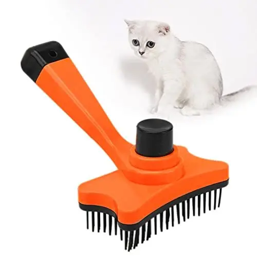 Produktbild: Haustierbürste, Entfernt Lose Unterwolle und Verfilztes Haar, Matten, Verfilztes Haar, Zupfbürste, Weiche Hundepflege-Werkzeugbürste für Hunde und Katzen (Orange)