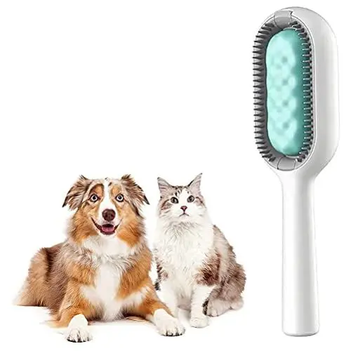 Produktbild: Haustierbürste für Katzen und Hunde, 4-in-1-Pflegebürste für Haustiere, Badebürste für Katzen, 2-in-1-Reinigungsbürste für Katzen, Nasser Katzenkamm, Kamm Zur Entfernung von