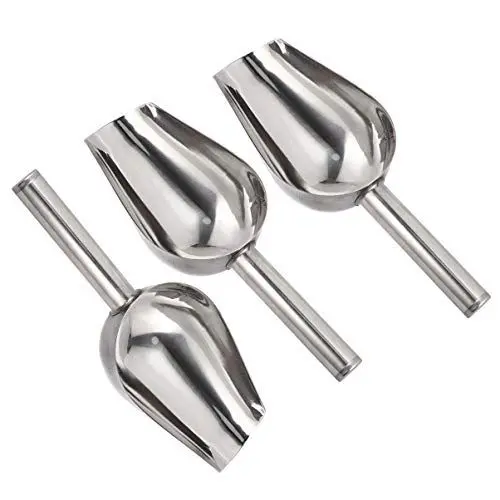 Produktbild: Haustiernahrung 3 Stücke 10Inches Edelstahl Eisschaufel Mehrzweck Metall Küchenschaufeln Mehlschaufel Für Getreide Reis Candy Dessert Kaffeebohne Kaffeebohnenschaufel