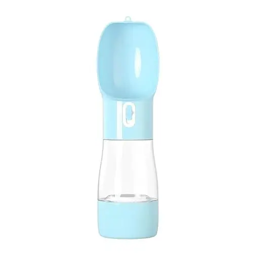 Produktbild: Haustiernahrung Wasserflasche, Tragbare Hundeswasserflasche mit Lebensmittelbehälter Lecknachweis für Wanderweg Im Freien Im Freien (Blue)