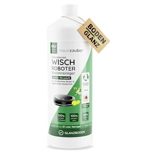 Produktbild: hauszauber® - Öko Bodenreiniger 1000 ml (ZITRUS) - Wischroboter Reinigungsmittel Konzentrat - Streifenfrei, Schaumarm Schnelltrocknend - Für Laminat, Parkett, PVC, wasserbeständige Holzböden