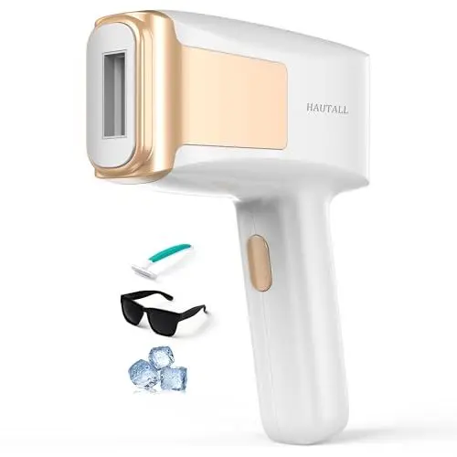 Produktbild: HAUTALL IPL Laser Haarentfernungsgerät mit schmerzfreier Eis-Technologie und dauerhafter Reduktion – Professionelles Gerät für Gesicht & Körper, tragbares Design mit 5 Energiestufen