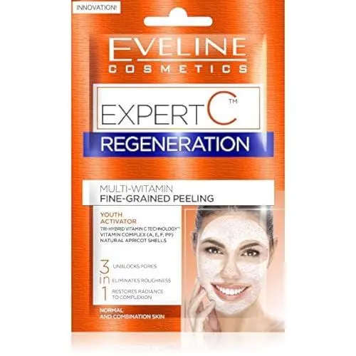 Produktbild: Hauterneuerung und Straffung - EXPERT C Regeneration Multivitamina exfoliante facial de grano fino 3 en 1 - Eveline - 2 x 5 ml - Feines Peeling mit Multivitaminen