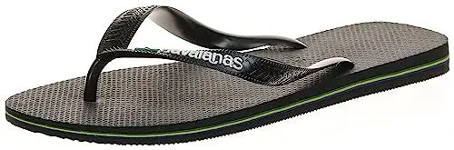 Produktbild: Havaianas - Brasil Logo, ikonische, bequeme und langlebige Badelatschen mit Brasilien- Flagge und rutschfester Sohle mit farbigen Streifen, Unisex-Erwachsene