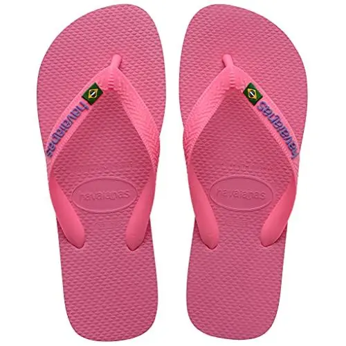Produktbild: Havaianas - Brasil Logo, ikonische, bequeme und langlebige Badelatschen mit Brasilien- Flagge und rutschfester Sohle mit farbigen Streifen, Unisex-Erwachsene