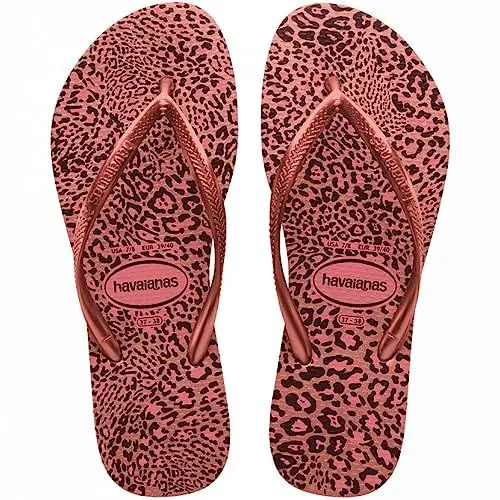 Produktbild: Havaianas Damen Slim Animals RoseGolden Flip-Flop, Crocus Rose/Golden Blush, 39-40 EU, Crocus Rose Golden Blush