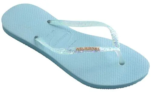 Produktbild: Havaianas Damen Slim Glitter Flourish Zehentrenner,Blau (Nautical Blue),39/40 EU
