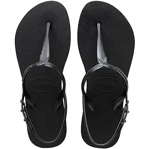 Produktbild: Havaianas - Twist, bequeme, modische und vielseitige Sandalen, verstellbare Schnalle an den Seiten, T-Riemen mit Metallic-Finish, rutschfeste Sohle, für Damen