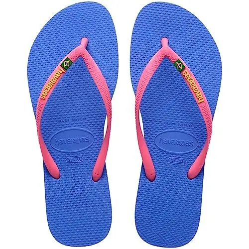 Produktbild: Havaianas - Slim Brasil Logo, Bequeme, langlebige und leichte Badelatschen, Hommage an Brasilien, Riemen und Außensohle mit Brasilien-Flagge, für Damen