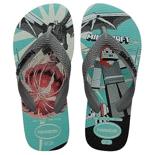 Produktbild: Havaianas Unisex-Kinder Minecraft Zehentrenner, Blau, 23/24 EU