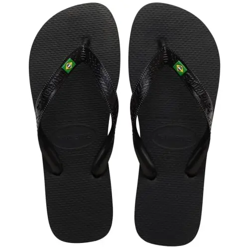 Produktbild: Havaianas - Brasil, Bequem und langlebig Badelatschen, Hommage an die Fußballweltmeisterschaft 1998, Riemen mit Brasilien-Flagge, rutschfeste Sohle mit Brasilien-Streifen, Unisex-Erwachsene