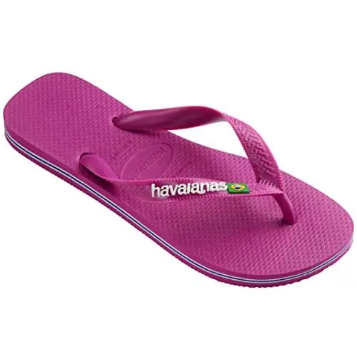 Produktbild: Havaianas - Brasil Logo, ikonische, bequeme und langlebige Badelatschen mit Brasilien- Flagge und rutschfester Sohle mit farbigen Streifen, Unisex-Erwachsene
