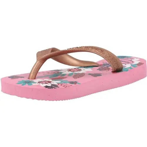 Produktbild: Havaianas – Kids Flores, bequeme, langlebige und witzige Flip-Flops, Sohle mit Blumenmuster, Metallic-Riemen und rutschfeste Sohle, Mädchen