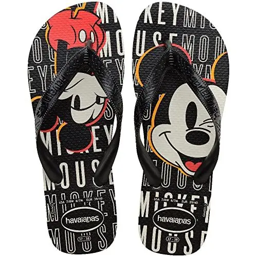 Produktbild: Havaianas Unisex's Top Disney Flip-Flop, Weiß, Schwarz, Schwarz, 34 EU