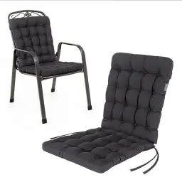 Produktbild: HAVE A SEAT Living - Auflage Gartenstuhl Niedriglehner (1 St.) - Bequeme Gartenstuhlauflagen - Wetterfest, Waschbar bis 95°C, Made in Germany (1 Stück - 100x48 cm, Grau/Anthrazit)