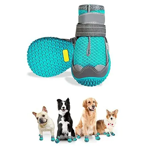 Produktbild: Havenfly 2 Stück Hundeschuhe Pfotenschutz, Breathable Hundestiefel mit Anti-Rutsch Sohle und Reflektierendem Riemen für Hunde Outdoor-Sport (2 Stück, Größe 1(Breite 3.5CM) for 4.5-10.5kg)