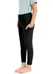 Produktbild: Havideto Reitleggings Mädchen mit Silikon Vollbesatz, Elastische Reithose Kinder Mädchen mit Gürtelschlaufen Seitliche Tasche Schwarz XS