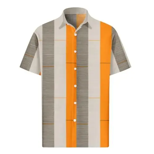 Produktbild: Hawaii Hemd Herren Herren Lässige Leinenhemd Freizeithemd Businesshemd Sommer Kurzarm Regular Fit Hemd Herren Hawaiihemd Button Down Shirt Leinenhemd Herren(Minzgrün,7XL)