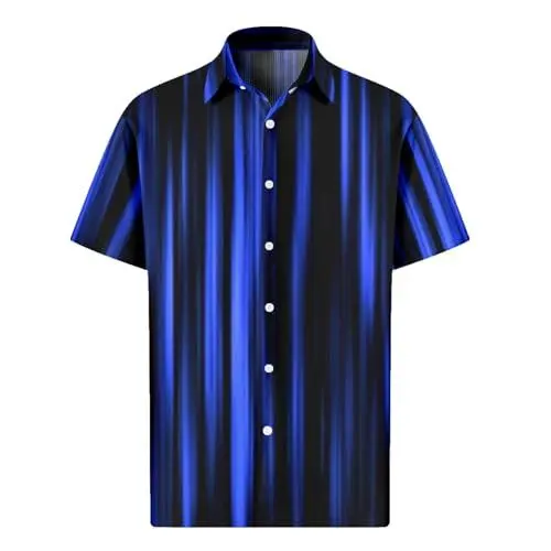 Produktbild: Hawaii Hemd Männer Herrenhemden Langarm Gothic Unterhemd Herren Schlupfhemd Herren V Neck Tshirt Herren Shirts Herren Hemd Herren Hawaii Shirt(Schwarz,4XL)