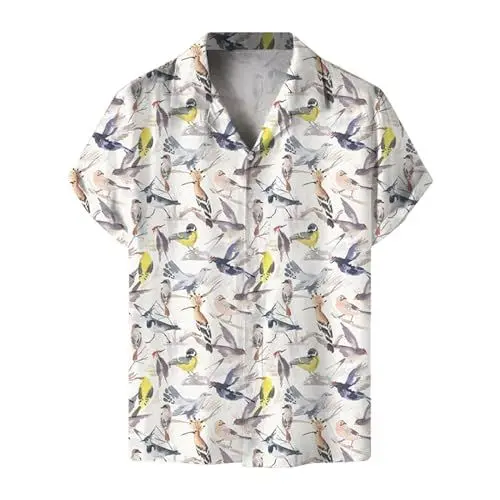 Produktbild: Hawaii Hemd Männer Modische Herren Hemden mit Digitaldruck Einfarbig Sonnendurchlässige Hawaii Hemd Männer Bügelfrei Große Größen Herren-oberhemden Hawaii Shirt Männer Baumwolle