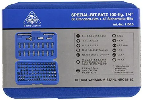 Produktbild: HaWe Spezial Bit Satz, 100 teilig, 1100.0