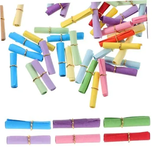 Produktbild: HAWILLOSCH 100St leeres blätterpapier Papierdekore Glückwunschpapier farbige Papierrollen Wunschflaschenrollen liebstöckel dekorieren Briefpapierrollen Schriftrollen Dekorationen