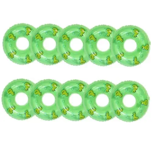 Produktbild: HAWILLOSCH 10 Stück Entenküken Schwimmring Schwimmende Mini Enten Bezaubernder Mini Schwimmring Cartoon Schwimmringe Miniatur Puppe Mini Schwimmringe Spielzeug Simulierter