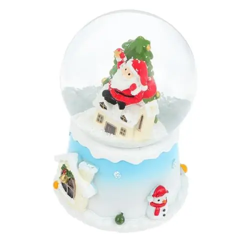 Produktbild: HAWILLOSCH 1Stk Spieluhr mit Kristallkugel dekorative Schneekugel Santa Schneekugeln weihnachtsbaumdeko Tannenbaum Dekoration Desktop-Schmuck Weihnachts-Schneekugel Harz