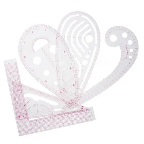 Produktbild: HAWILLOSCH 1 Set Kleidungslineal Set Nählineal Schneiderlineal Schneiderlineal Schneiderlineal Stofflineal Ärmellineal Nähzubehör Nähmaßlineal Patchwork Lineal Kurvenlineal Pvc