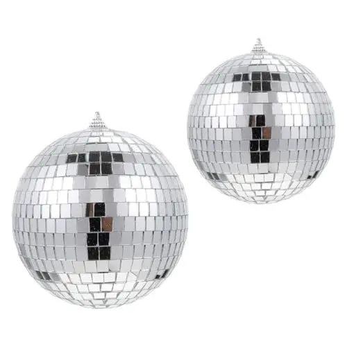 Produktbild: HAWILLOSCH 2 Stück Disco Spiegelkugel Silberne Discokugeln Reflektierende Party Hängeornamente Perfekte Disco Spiegel Deko Für Disco Party 20 cm