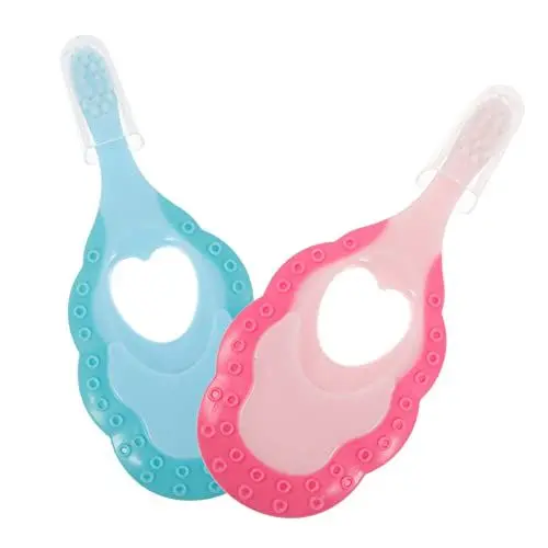 Produktbild: HAWILLOSCH 2st Babyzahnbürste Reisezahnbürste Für Kinder Kinderzähne Reinigen Werkzeuge Säuglingszahnbürste Manuelle Kinderzahnbürste Massage Babytrainingszahnbürste Plastik