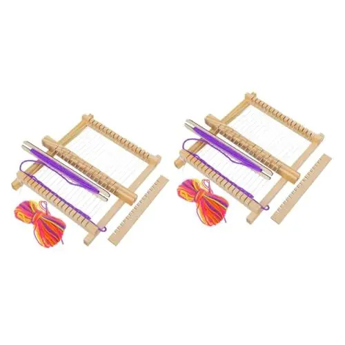 Produktbild: HAWILLOSCH 2 Stücke Handwebstuhl Holz Webstuhl Maschine Hand-Stricken Webstuhl Für Jungen Und Holz Spielzeug