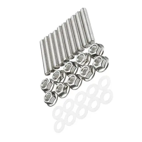 Produktbild: HAWILLOSCH 30 Stück Auspuffkrümmer Schrauben Auto Set Edelstahl Auspuffkrümmer Stehbolzen Set Auspuffkrümmer Stehmuttern Fahrzeug Auspuffkrümmer Stehbolzen Auspuffkrümmer