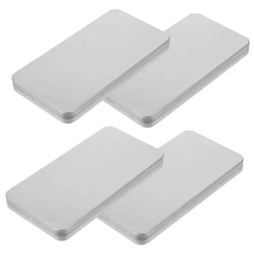 Produktbild: HAWILLOSCH 4Stücke Teiliges Desktop Aufbewahrungsbox für Mobiltelefonhüllen Robuste und Sundry Storage Box Hochwertigem Material Silberfarben