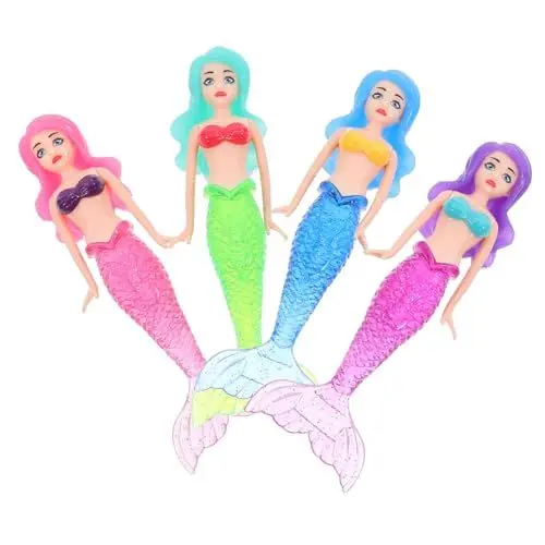 Produktbild: HAWILLOSCH 4 Stück Meerjungfrauen-Schwimmbad Kleines Meerjungfrauen-poolspielzeug Spielzeug Zum Tauchen Im Schwimmbad Schwimmbecken-tauchspielzeug Meerjungfrauen-unterwasserspielzeug Plastik