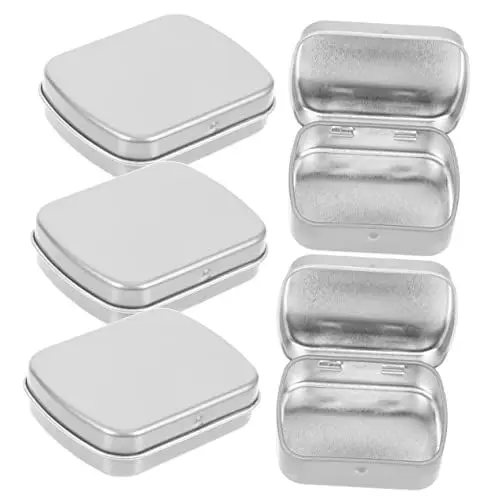 Produktbild: HAWILLOSCH 5 Stück Rechteckige Metalldosen Mit Deckel Kleine Für Süßigkeiten Probenboxen Organizer Mini Blechdosen Für Kleine Objekte Aus Eisen