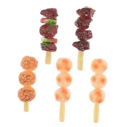 Produktbild: HAWILLOSCH Realistische Grill Spieße Für Puppenhaus Kreative BBQ Lebensmittel Simulation Für Ideales Zubehör Für Rollenspiele