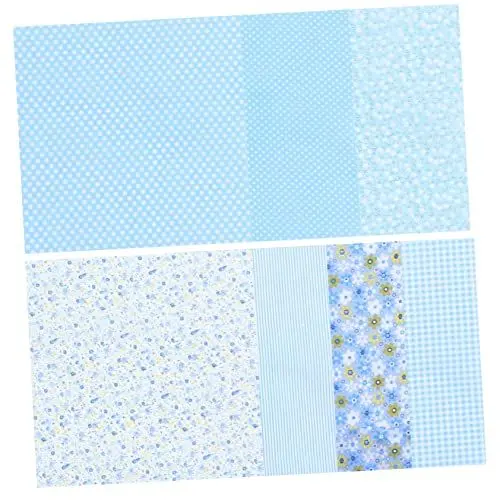 Produktbild: HAWILLOSCH 7st Baumwoll-Patchwork Selber Machen Stoff Zum Nähen Zu Hause Quilten Von Patchwork-Material Patchwork-steppdecken Fettviertel Aus Stoff Quiltstoff Patchworkdecke Blue Baumwolle